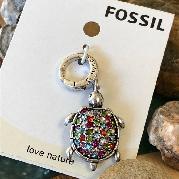 Fossil Accessories - Vintage Fossil turtle charm.